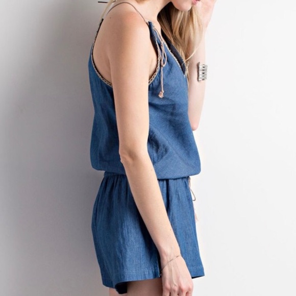 Denim Romper - Picture 2 of 3